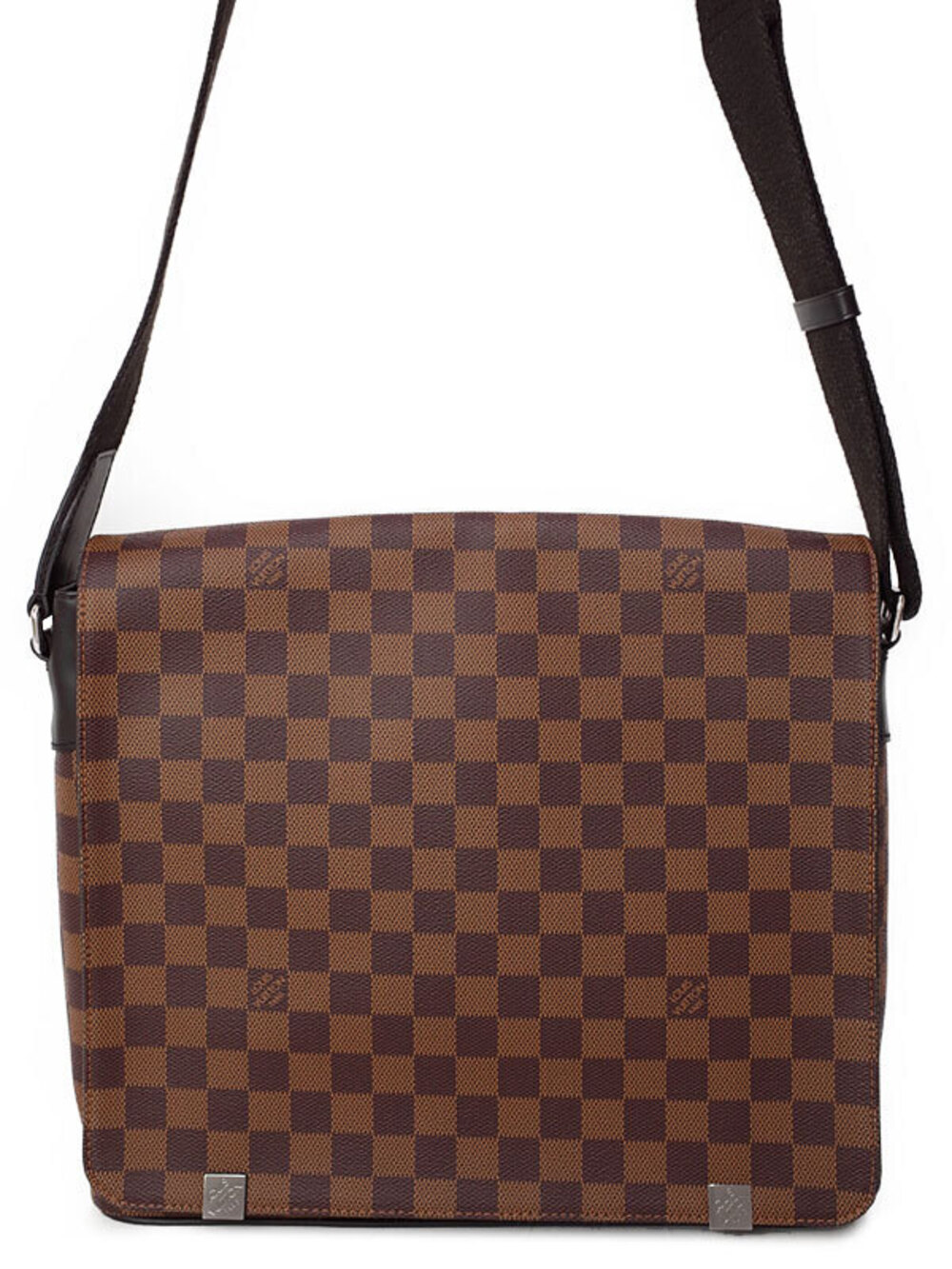 Louis Vuitton Damier District NM Shoulder Bag Canvas Leather Brown